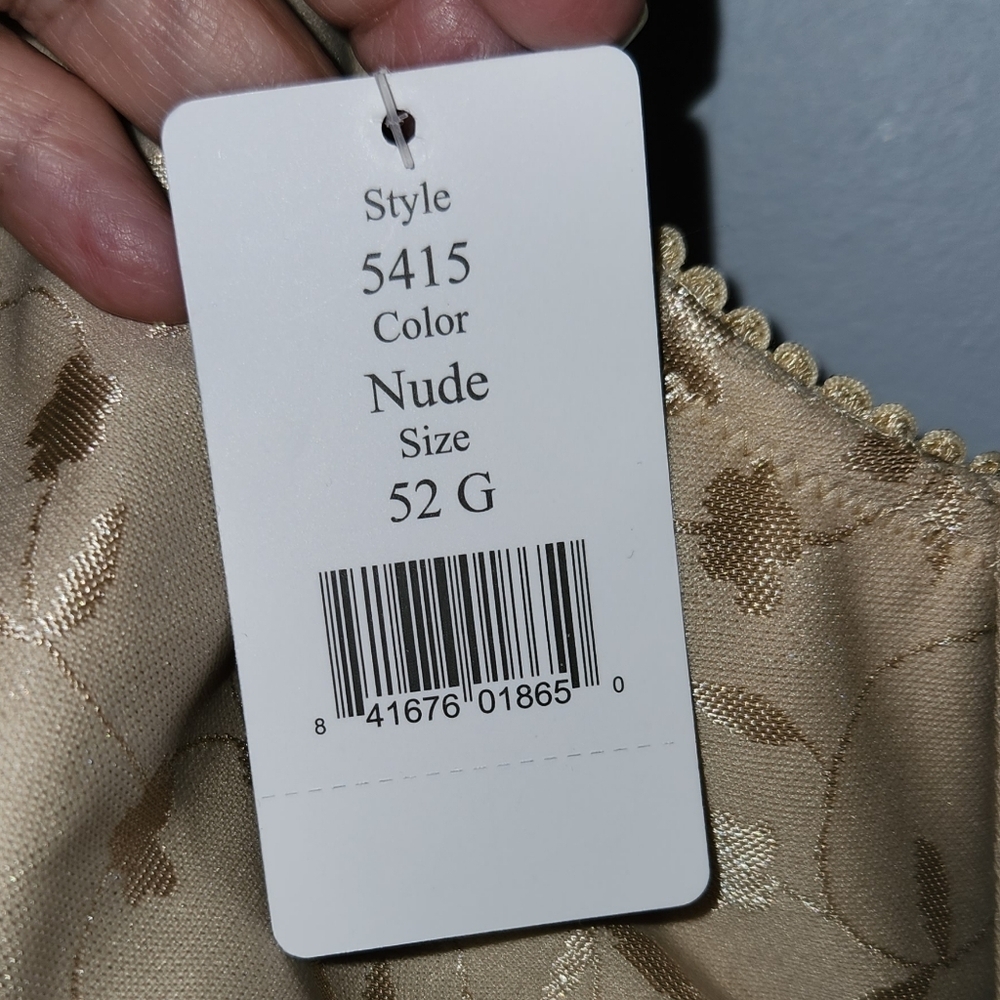 Wireless Elia Bra NWT 5415 Sz 52G Beige Nude Jacquard - Picture 4 of 5